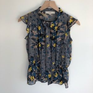 Loft Blouse Gray,  Floral XAP